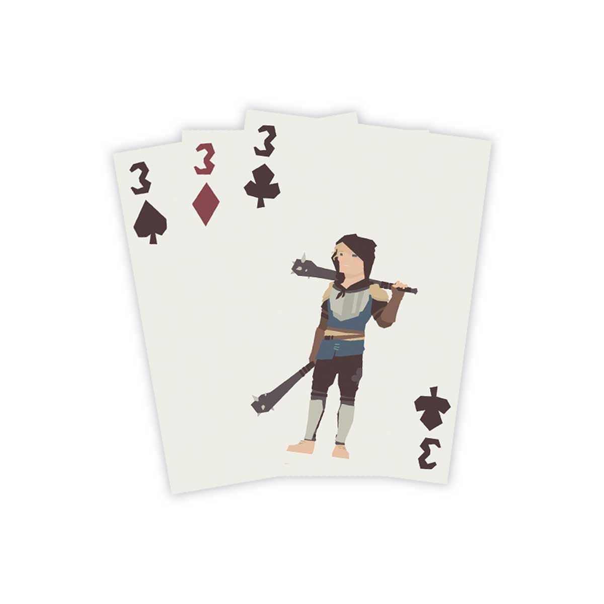 Cartas y componentes de Regicide desplegados