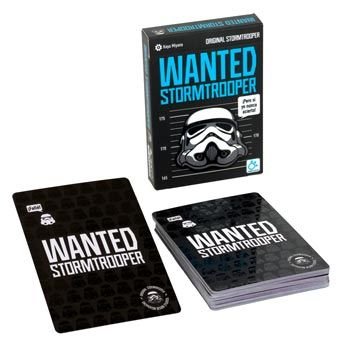 Cartas y componentes de Wanted Stormtrooper preparados para una partida