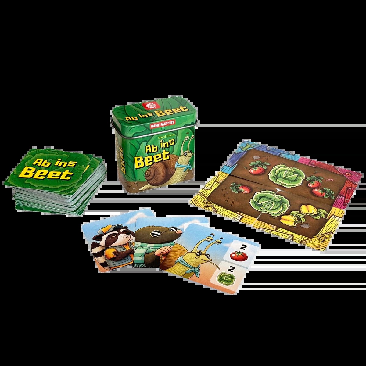 Partida completa de Al Huerto con cartas de cultivo y animales