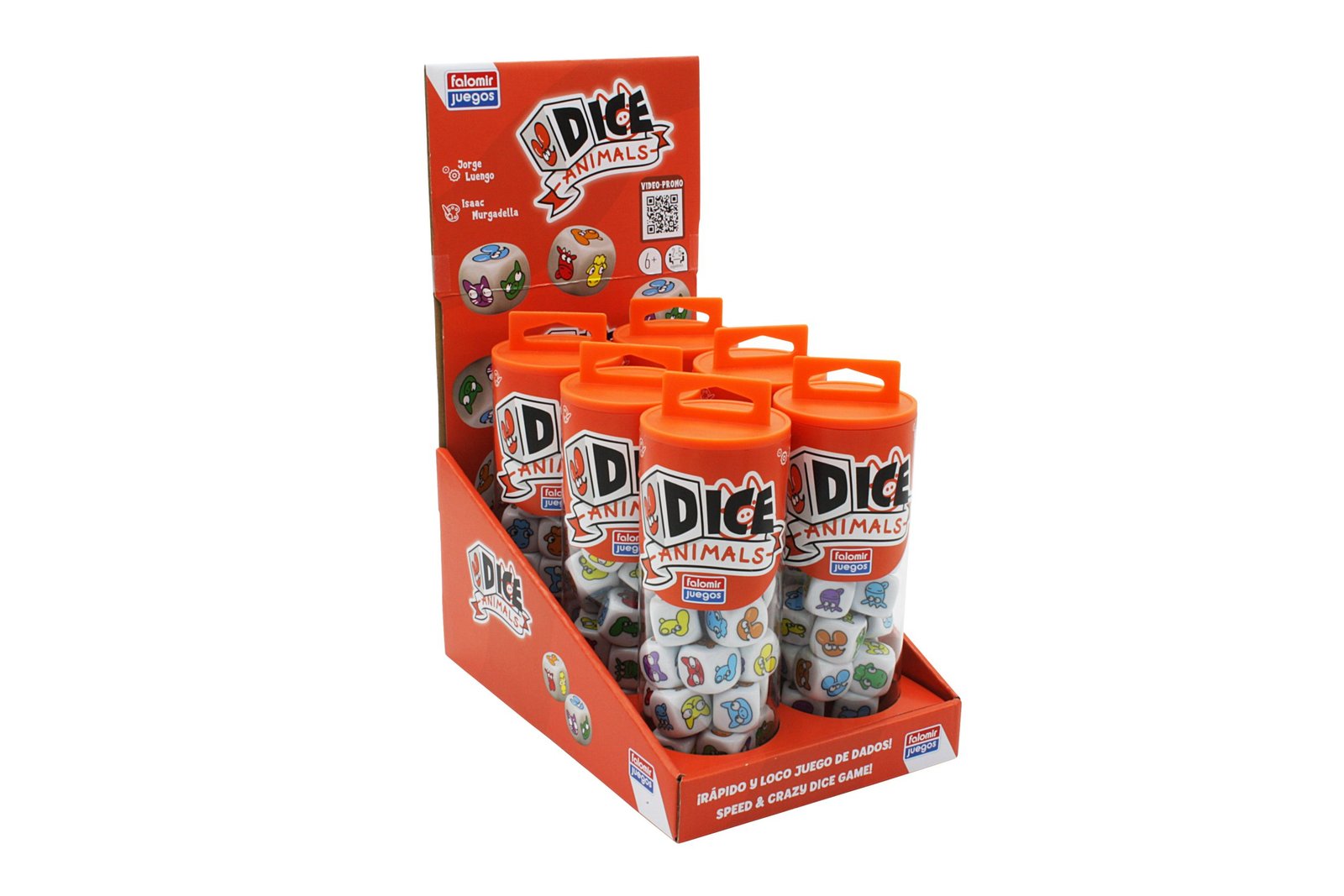Expositor y tubos de DICE Animals