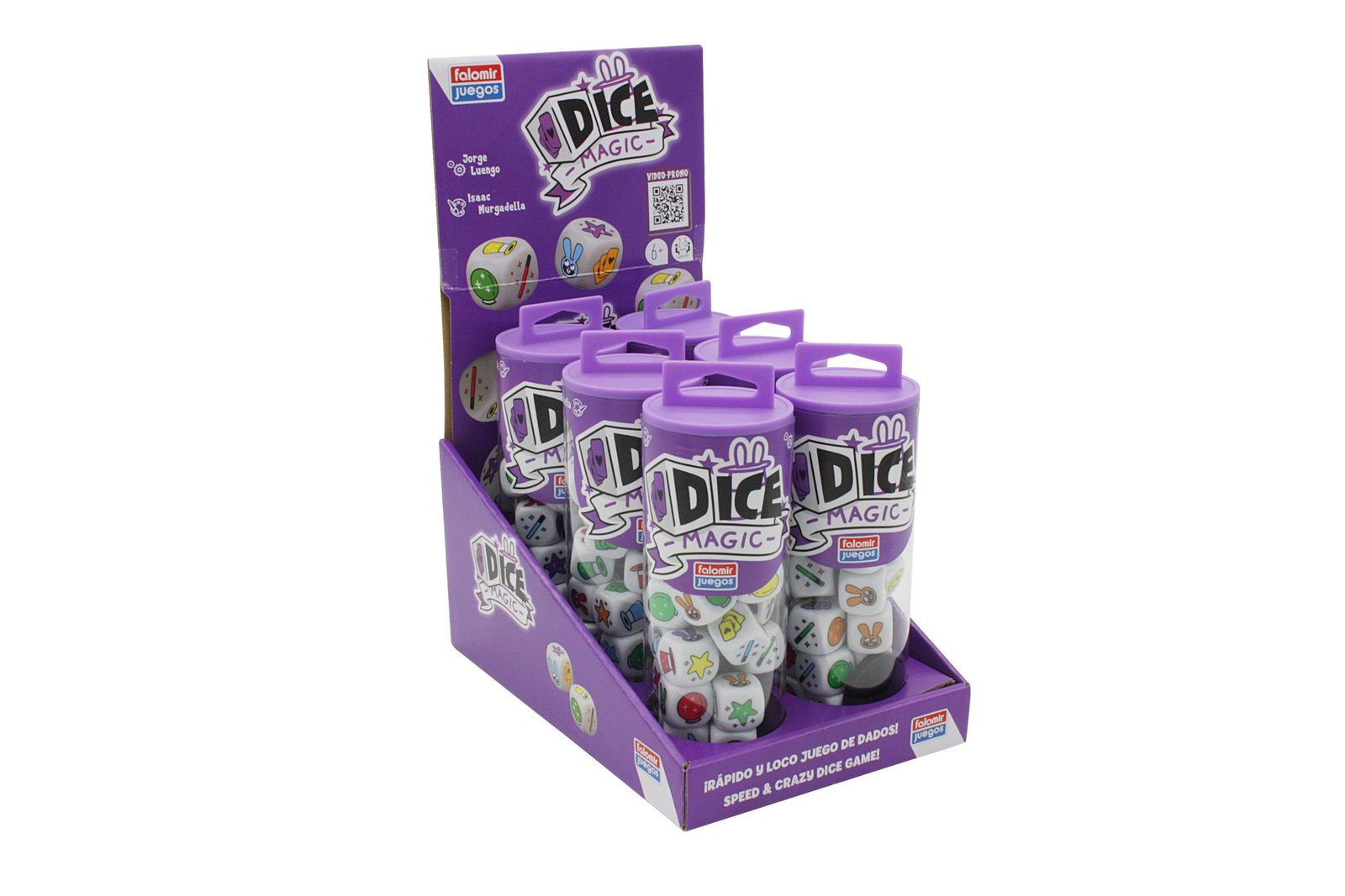 Expositor oficial de DICE Magic con sus tubos de juego