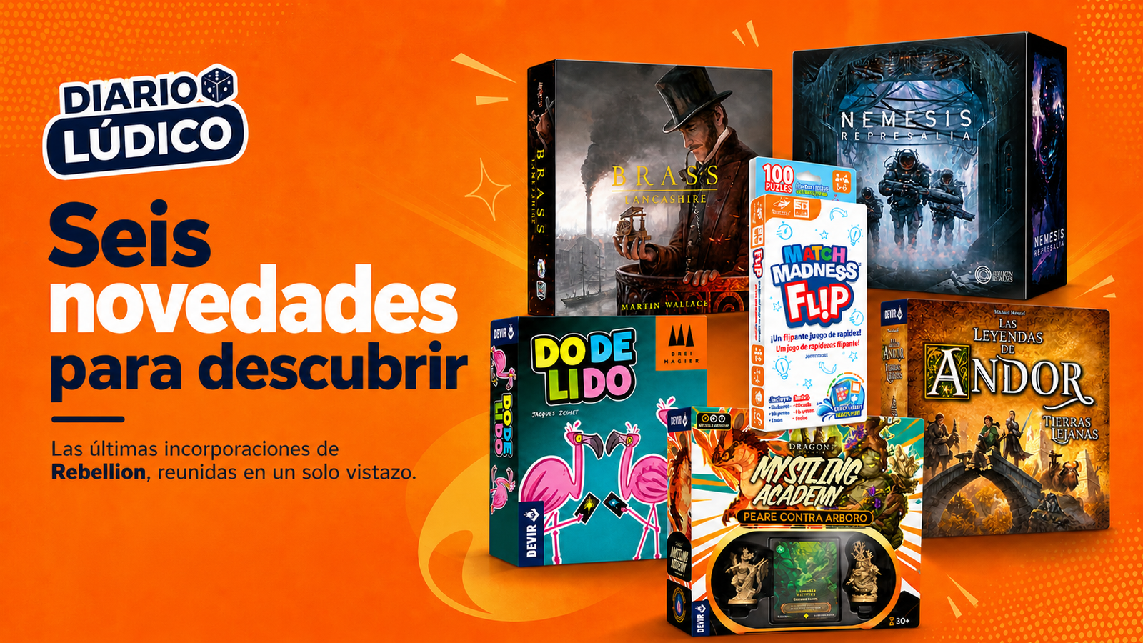Seis novedades de juegos de mesa en Rebellion