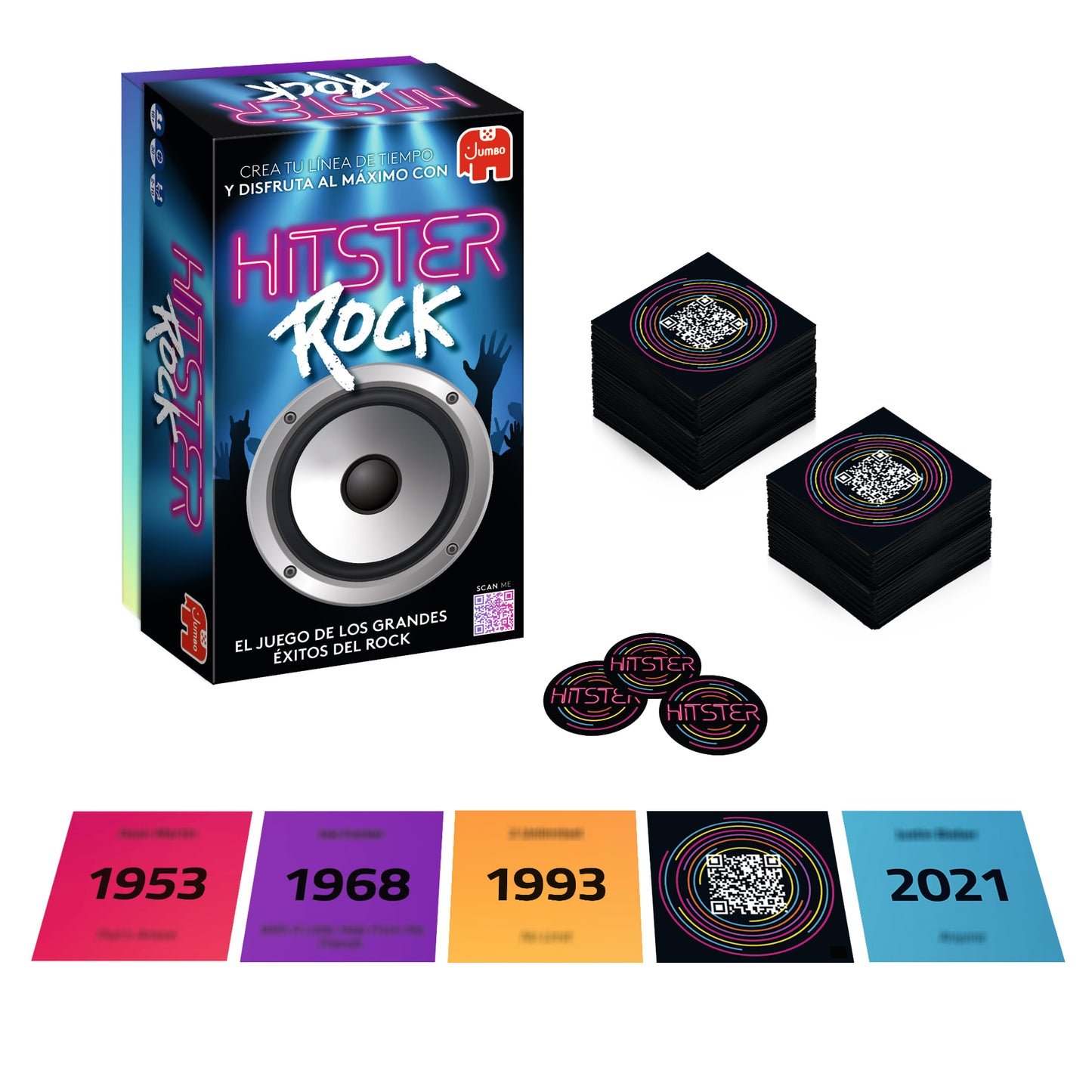 Caja y presentación trasera de Hitster Rock