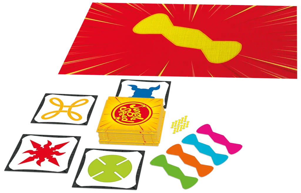 Cartas gigantes, bases, bandera y fichas de Jungle Speed Giant