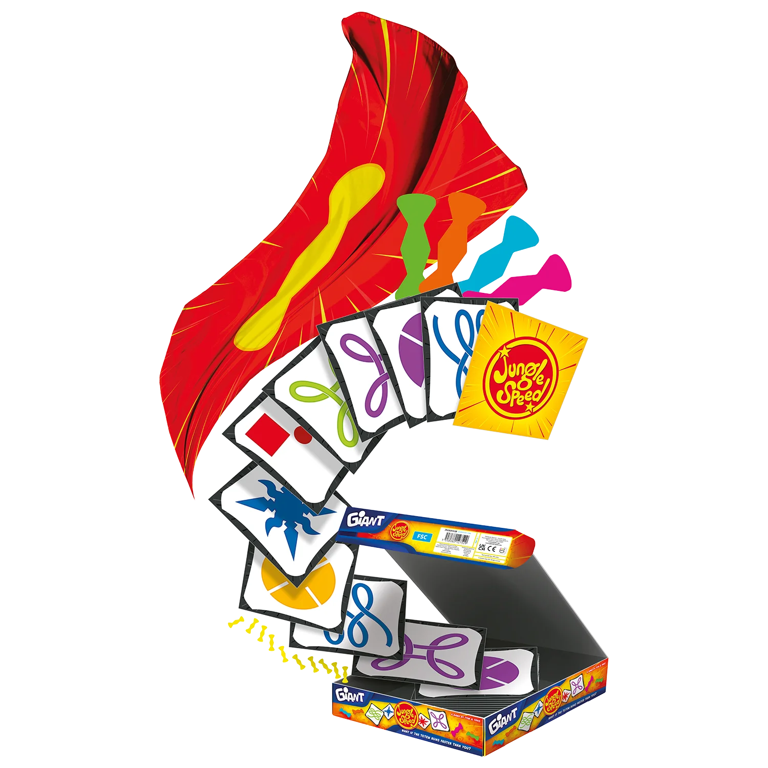 Caja abierta y componentes de Jungle Speed Giant