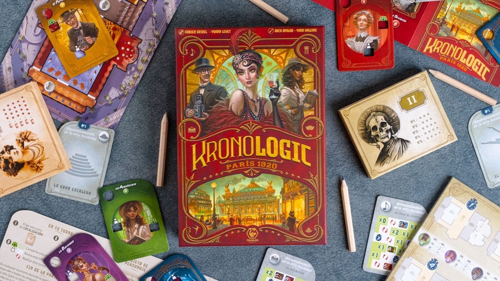 Kronologic París 1920 preparado para jugar con cartas y hojas de deducción