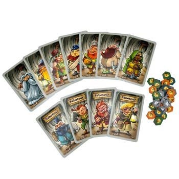 Personajes, pepitas y componentes de Saboteur
