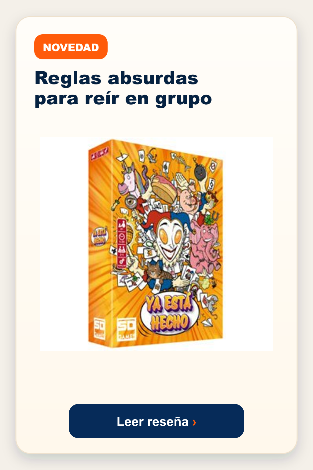 Novedad: Ya Está Hecho, reglas absurdas para reír en grupo