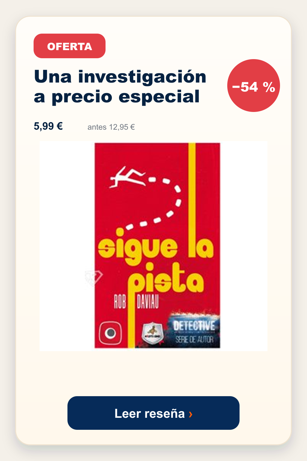 Oferta: Detective Sigue la pista a 5,99 euros, antes 12,95 euros