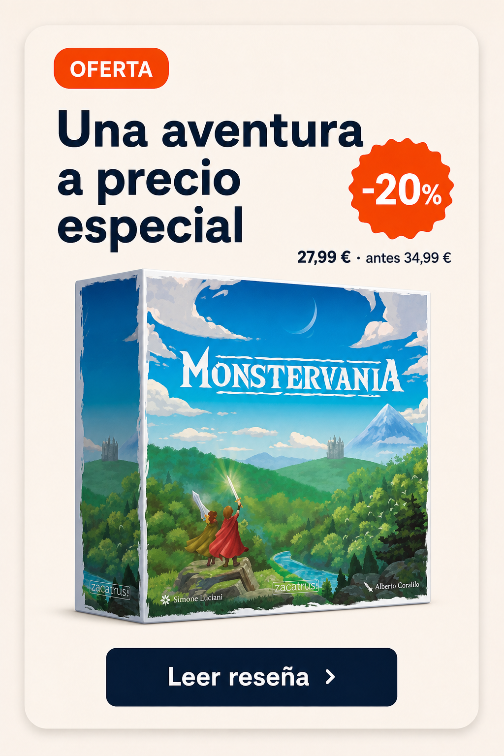 Oferta: Monstervania a 27,99 euros, antes 34,99 euros