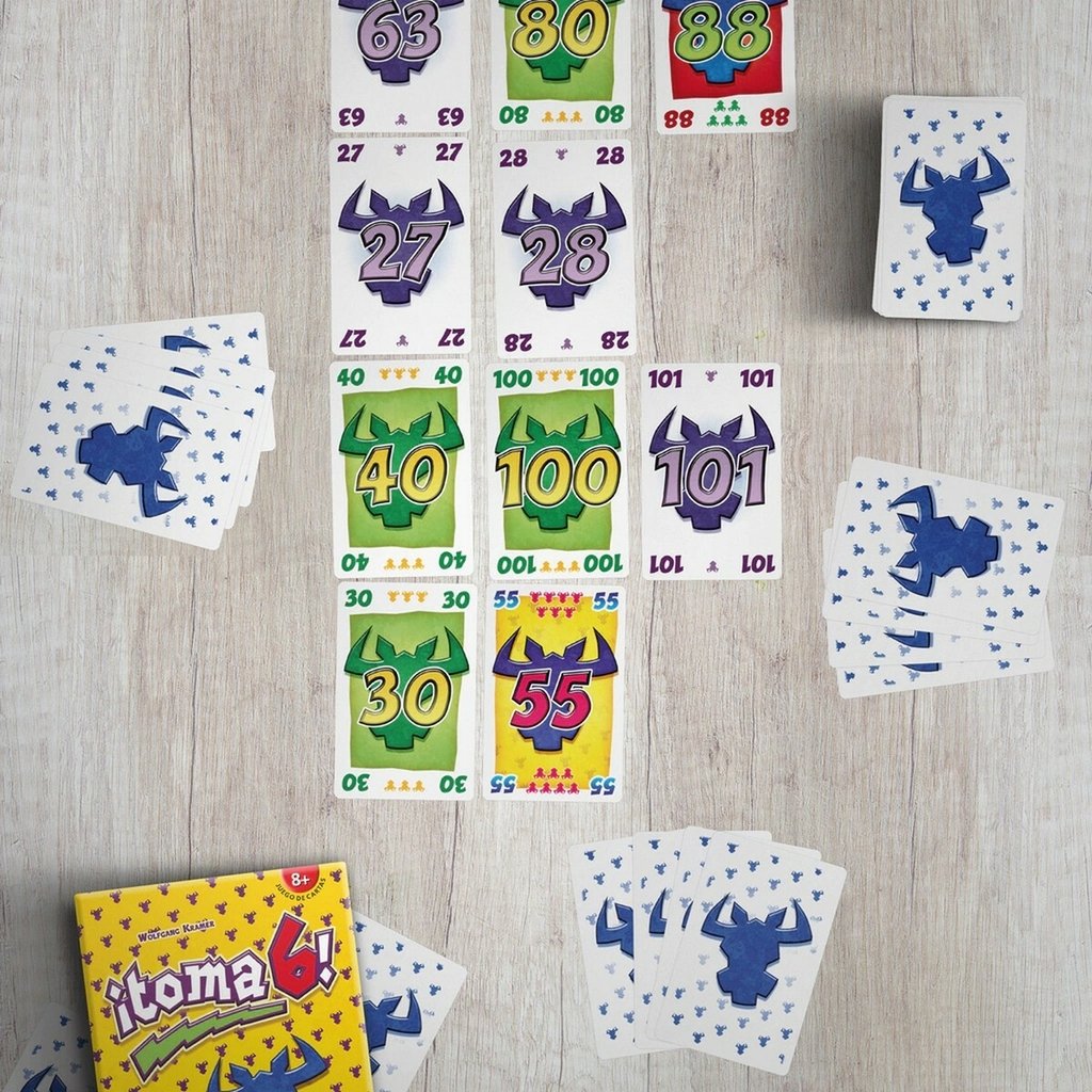 Cartas numeradas de Toma 6 desplegadas en filas
